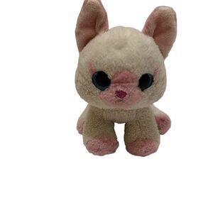 Aurora Marshmallow Cat Kitty Plush Pink Nose Ears Stuffed Animal Big Blue Eyes